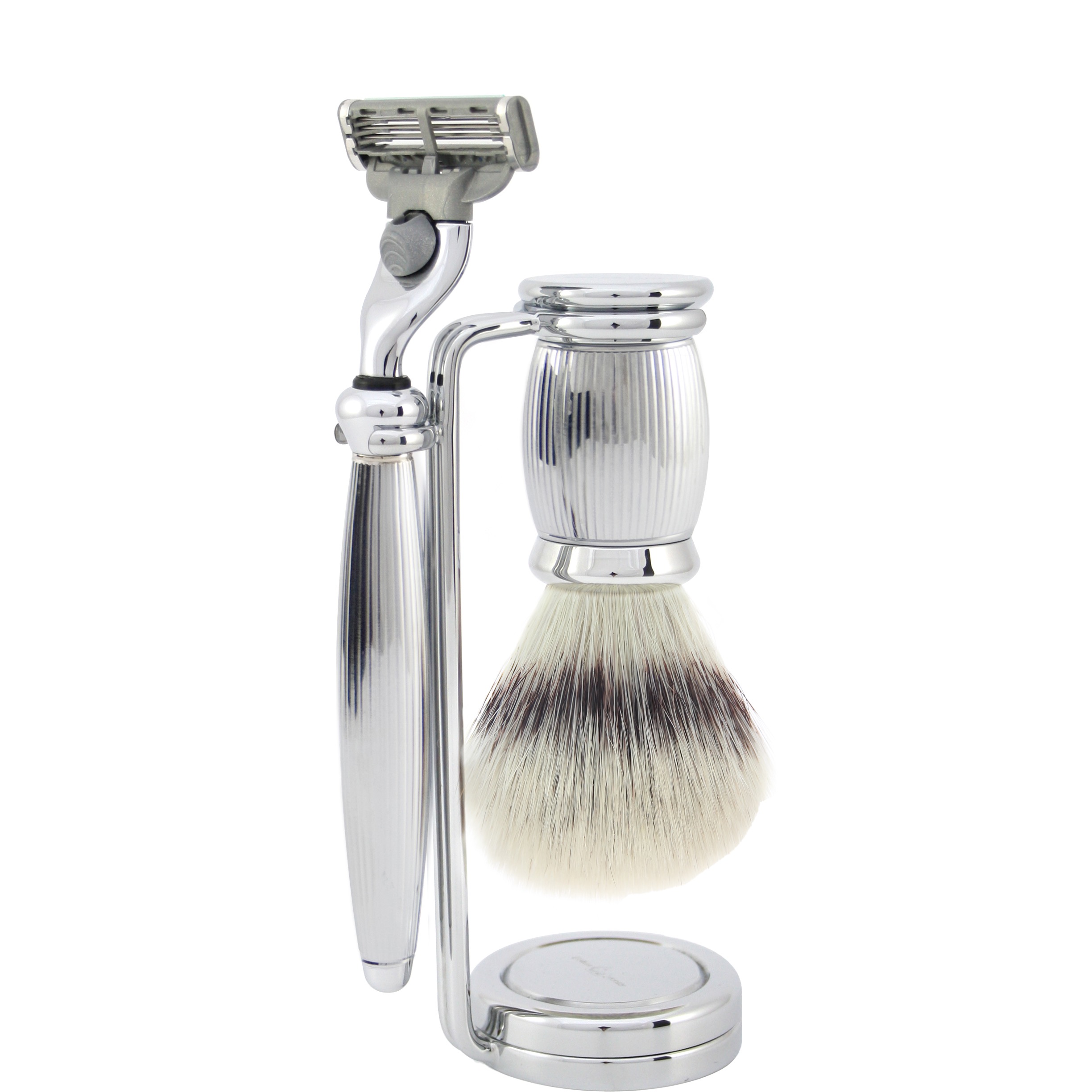 Edwin Jagger 3-delige scheerset Bulbous Lined chroom - 1.1 - 3PCBLIM3SYNST
