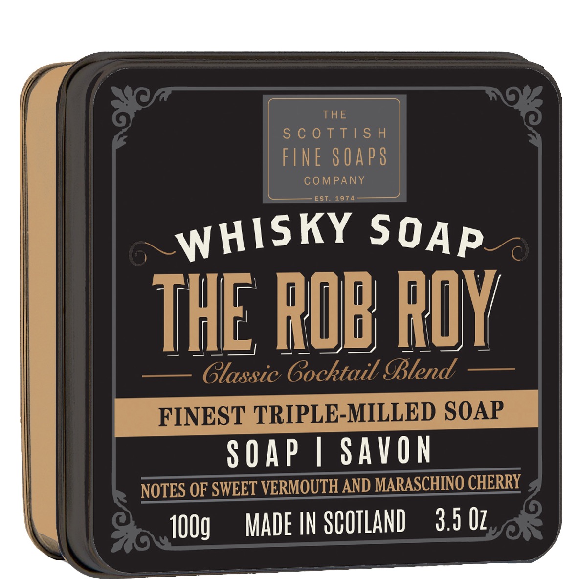 Scottish Fine Soaps Whisky soap in a tin The Rob Roy 100gram - 1.1 - A01086