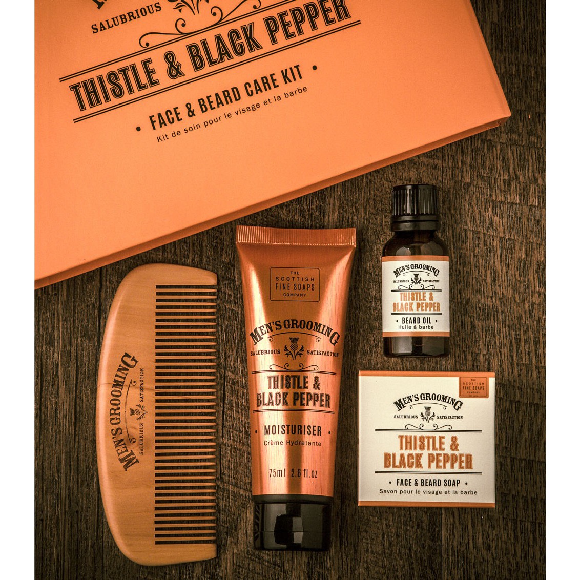 Scottish Fine Soaps Face en Beard care kit Thristle en Black Pepper - 3.1 - A01811