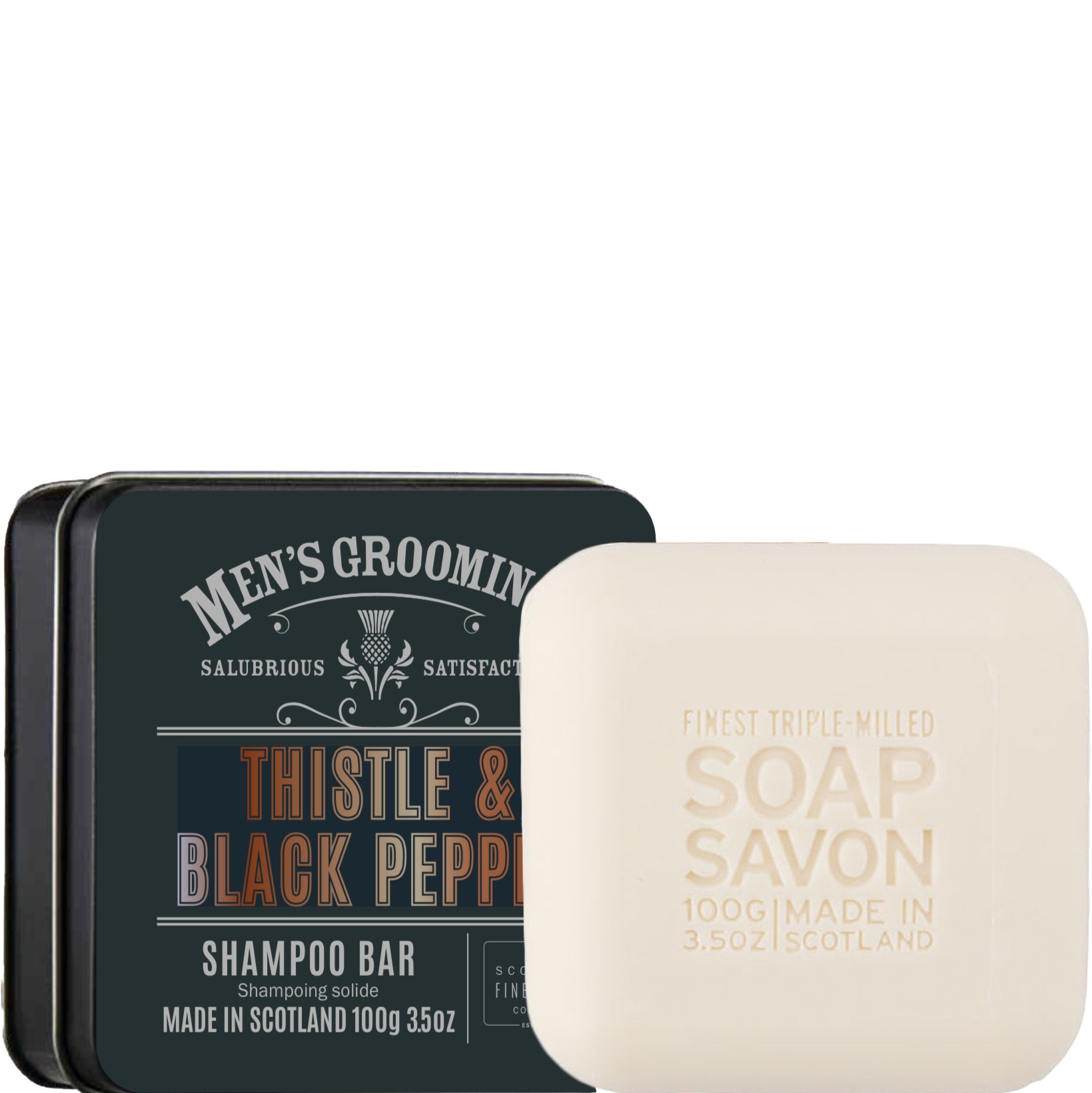 Scottish Fine Soaps Shampoo Bar Thistle en Black Pepper - 1.1 - A01822
