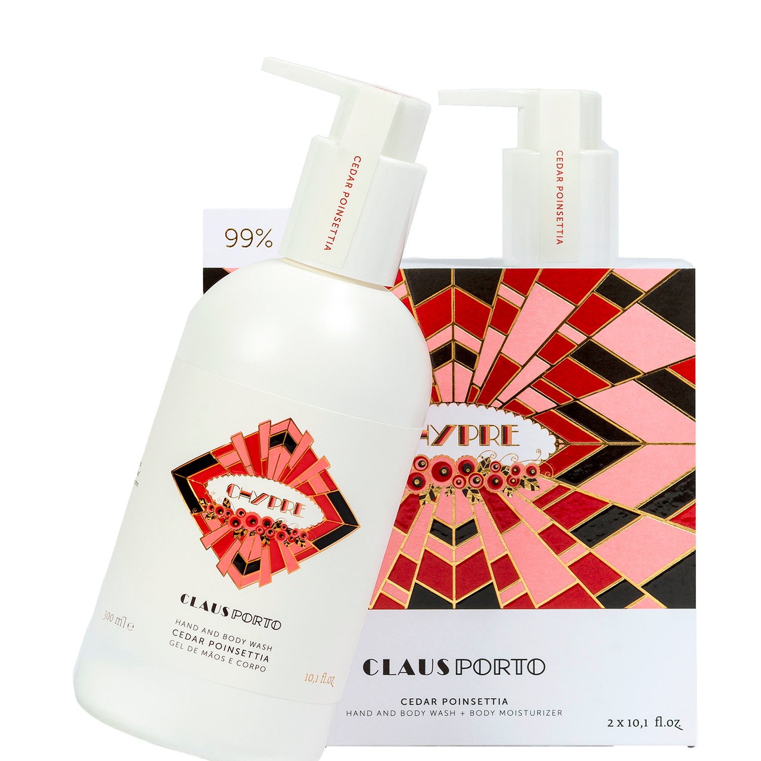 Claus Porto Duo Set Body Care Chypre Cedar Poinsettia - 1.1 - CP-DP224