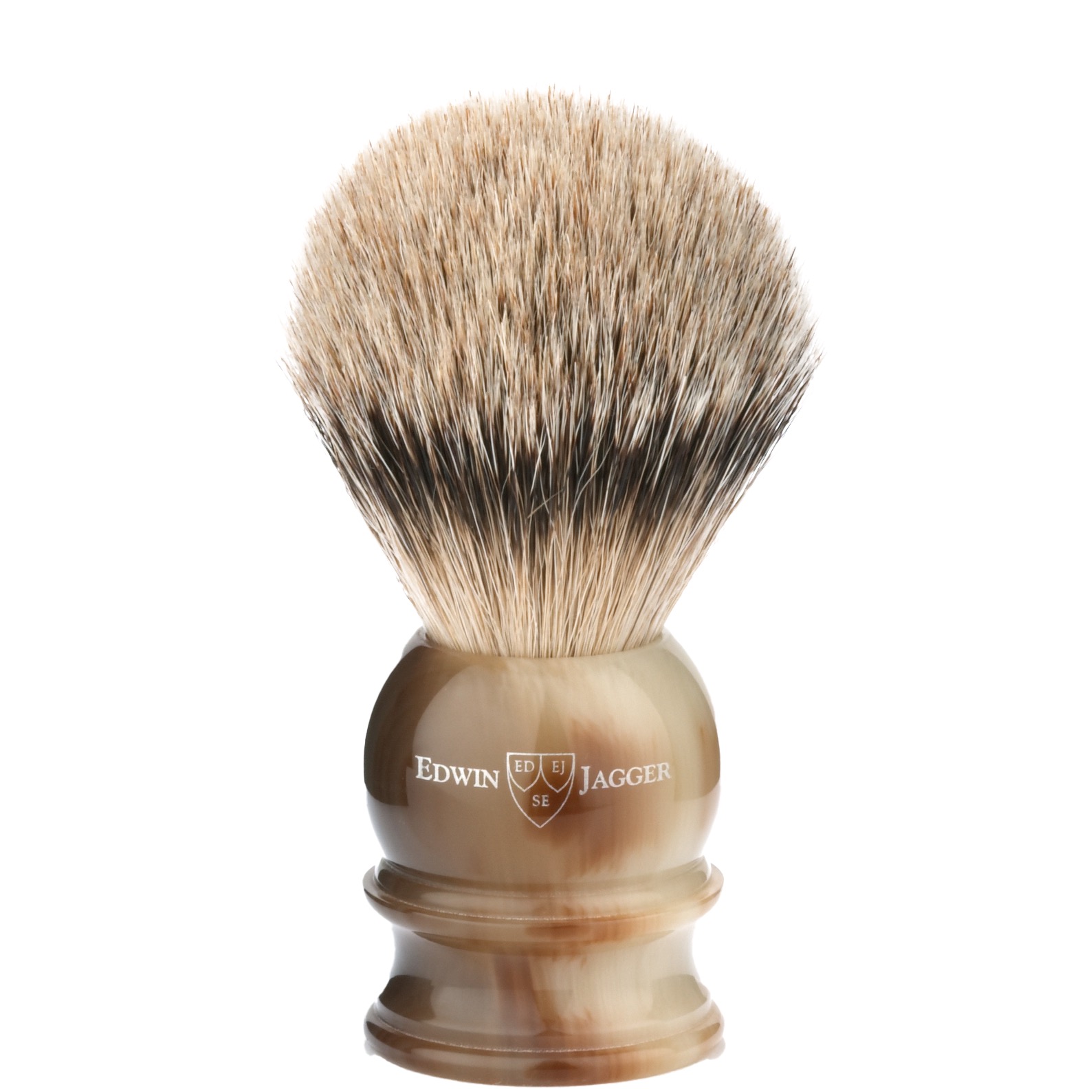 Edwin Jagger scheerkwast silvertip dashaar hoornbruin - 1.1 - EJ-3EJ462