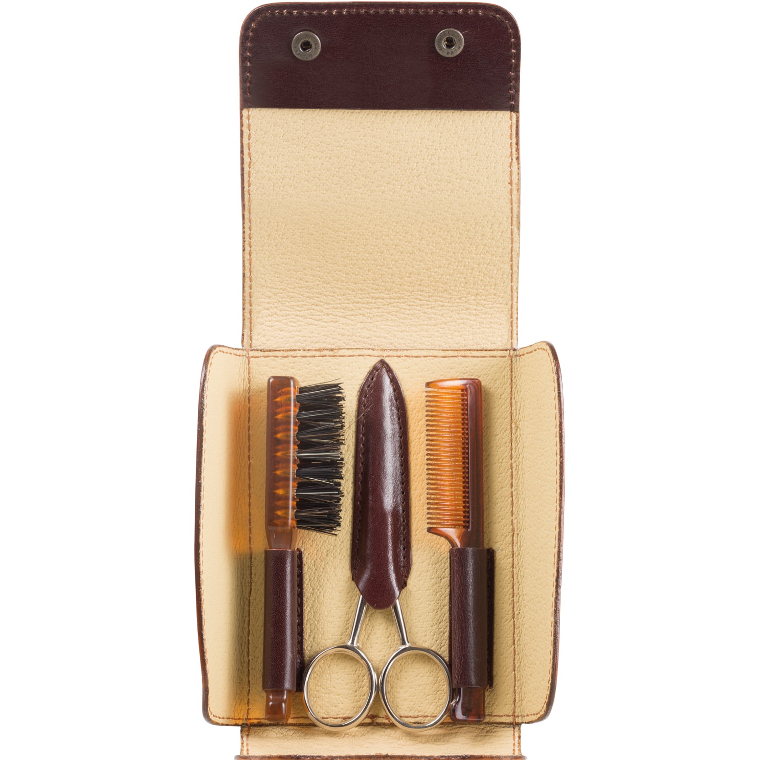 Mondial 1908 Onderhoudsset voor baard en snor bruin leder - 1.2 - SV-1207-TM