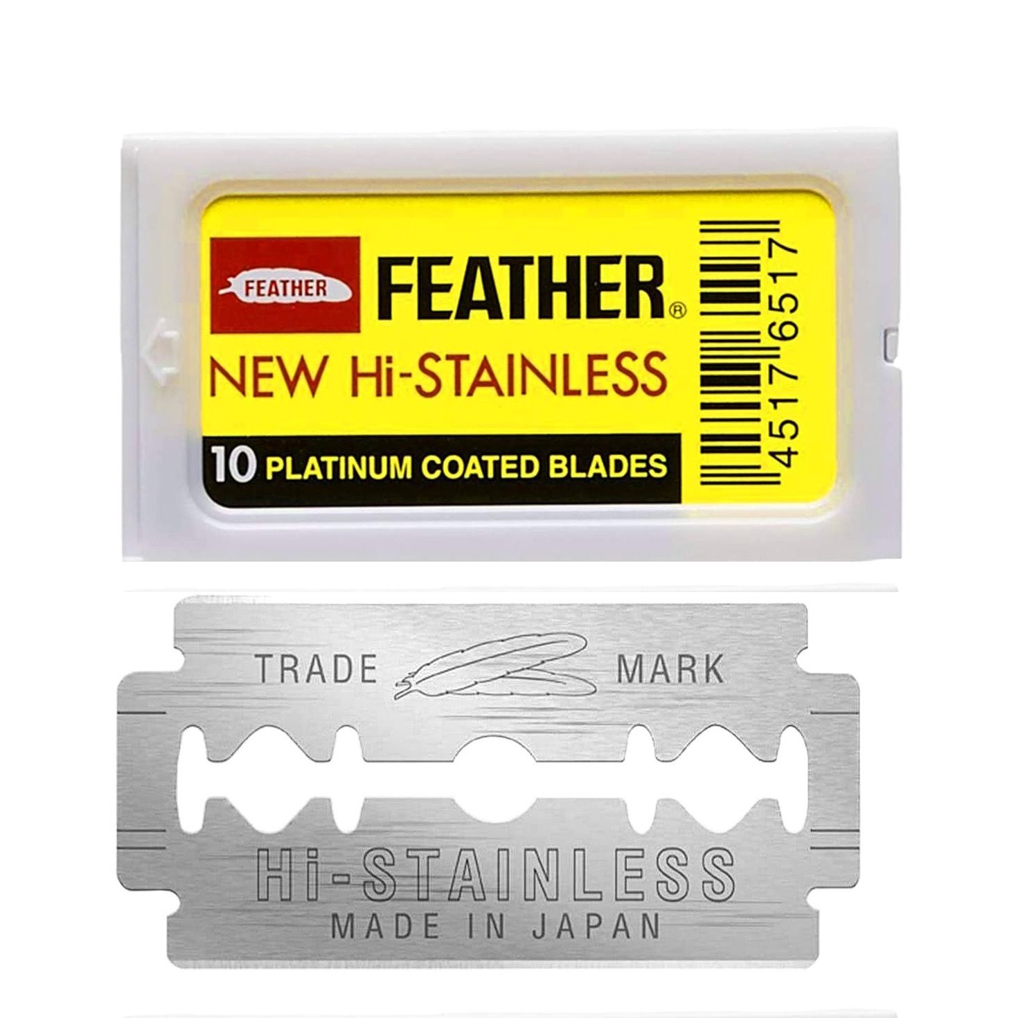 Feather Hi-Stainless Double Edge Blades - 1.1 - DEB-FEATHER-YELLOW