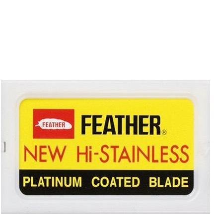 Feather Hi-Stainless Double Edge Blades - 1.2 - DEB-FEATHER-YELLOW