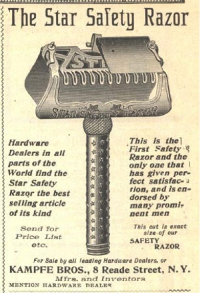 Scheersalon informatie - Geschiedenis  Safety Razor -  advertentie van vroeger