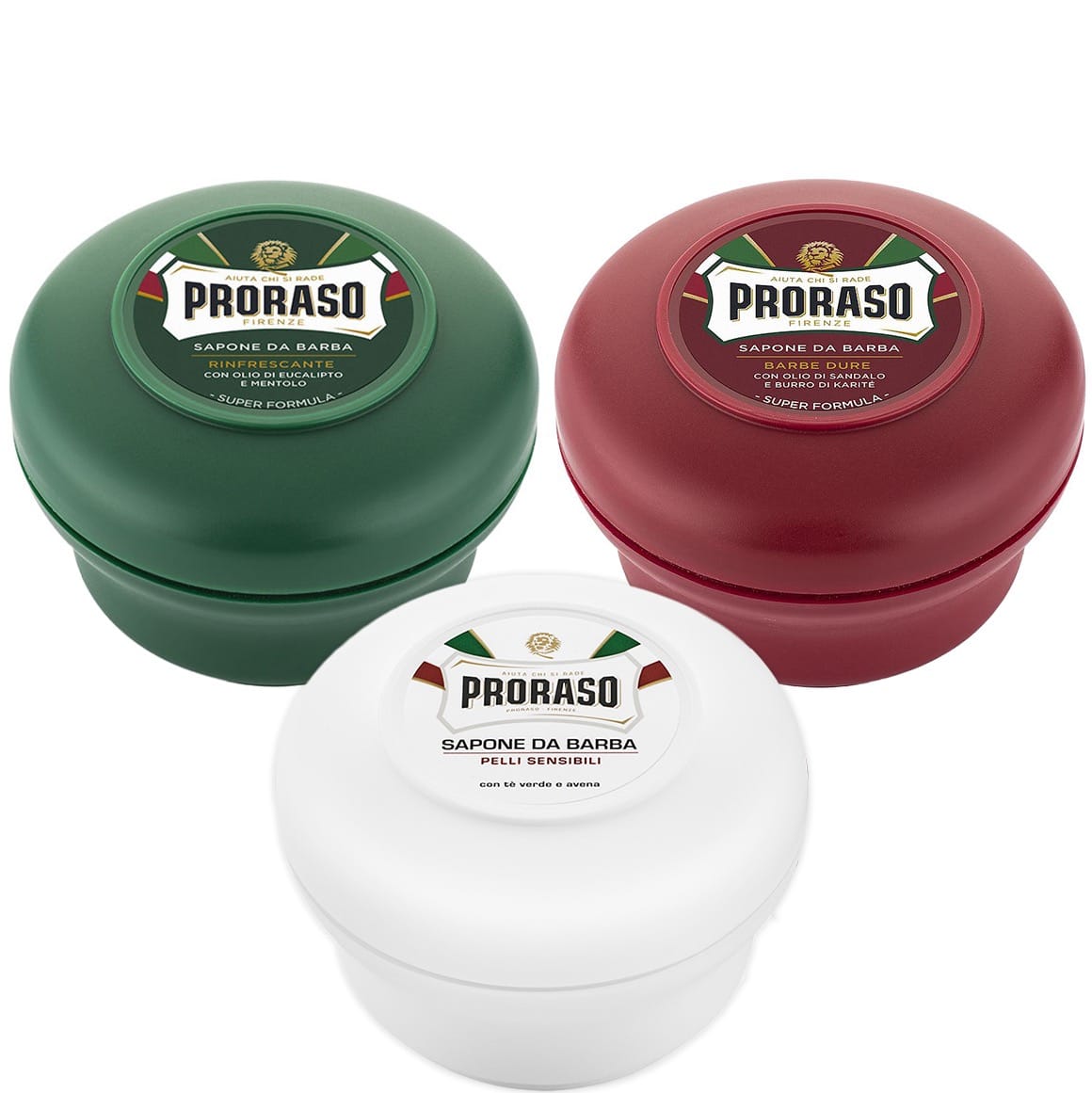 Proraso Scheerzeep Traditional tricolori bowls  3x150ml - 1.1 - PRO-TC-BOWL