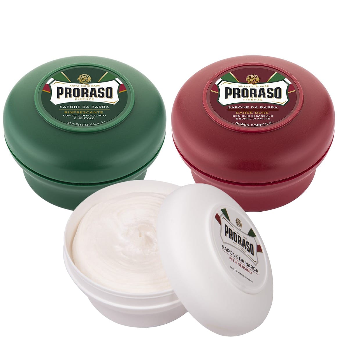 Proraso Scheerzeep Traditional tricolori bowls  3x150ml - 1.2 - PRO-TC-BOWL