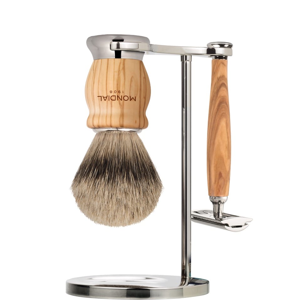 Scheerset Oliver Safety Razor - Superbadger Dassenhaar - Olijf