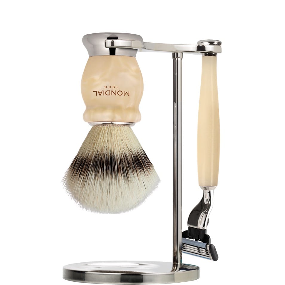 Scheerset Hamilton Mach3 - Silvertip Fibre - Ivory Pearl