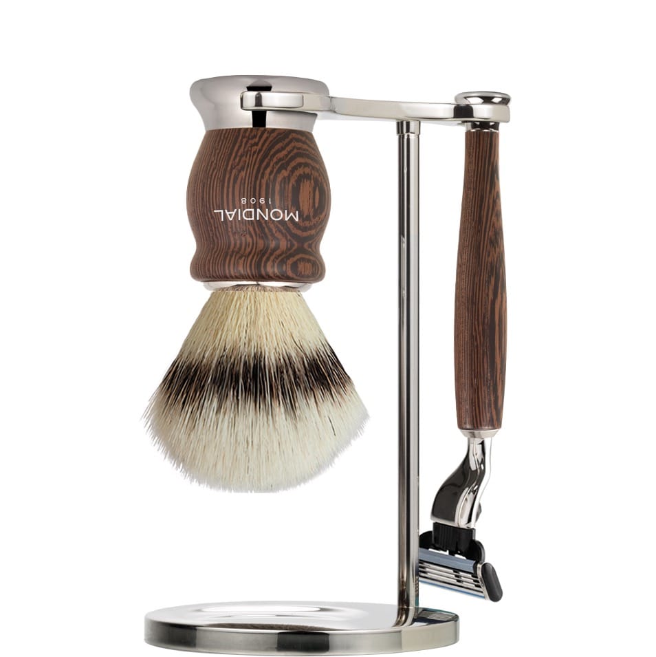 Scheerset Hero Mach3 - Silvertip Fibre - Wengé
