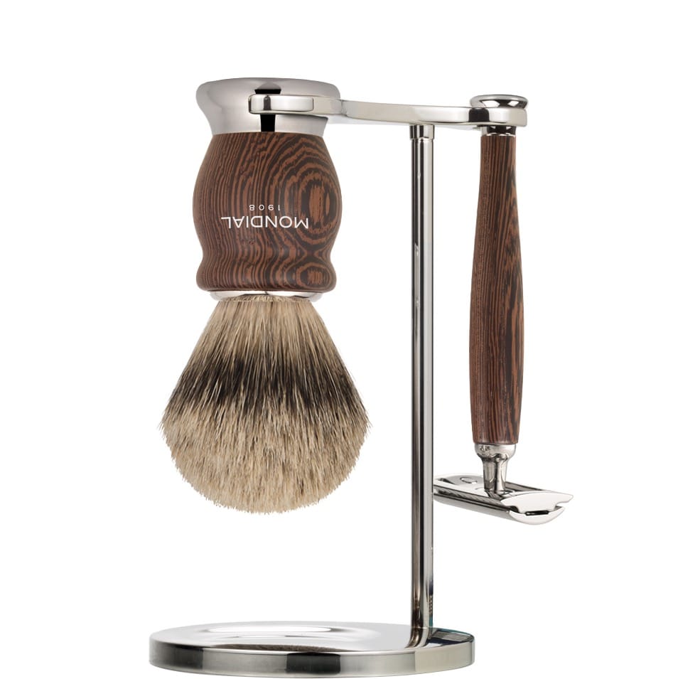 Scheerset Hero Safety Razor - Superbadger Dassenhaar - Wengé