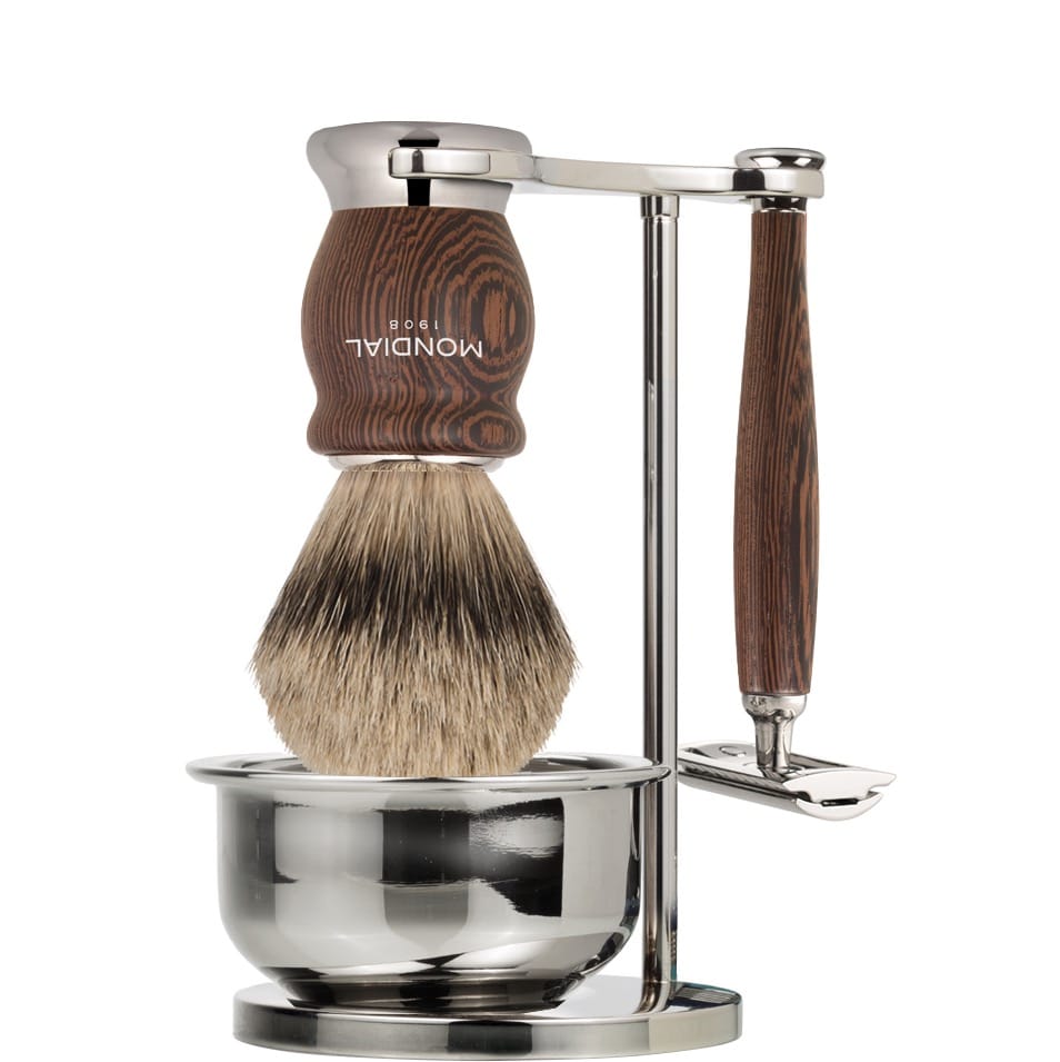 Scheerset & Bowl Hero Safety Razor - Superbadger Dassenhaar - Wengé