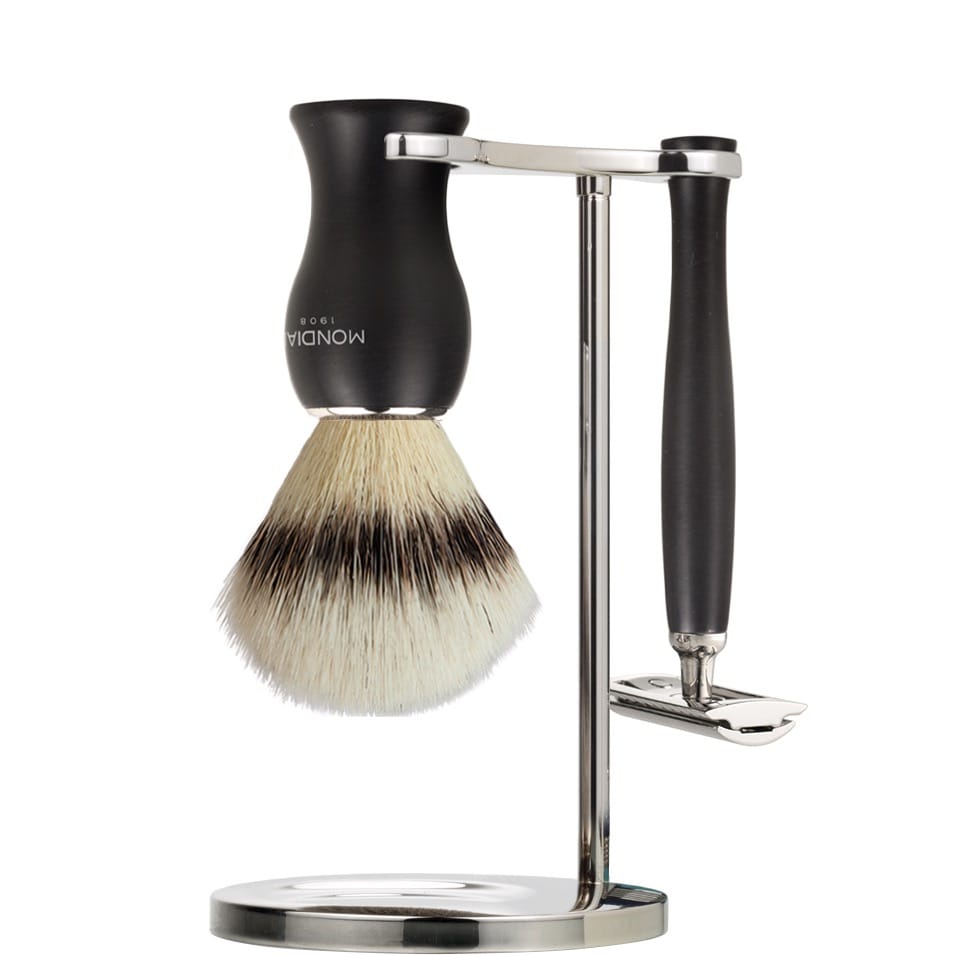 Scheerset Panther Safety Razor - Silvertip Fibre - Mat-Zwart