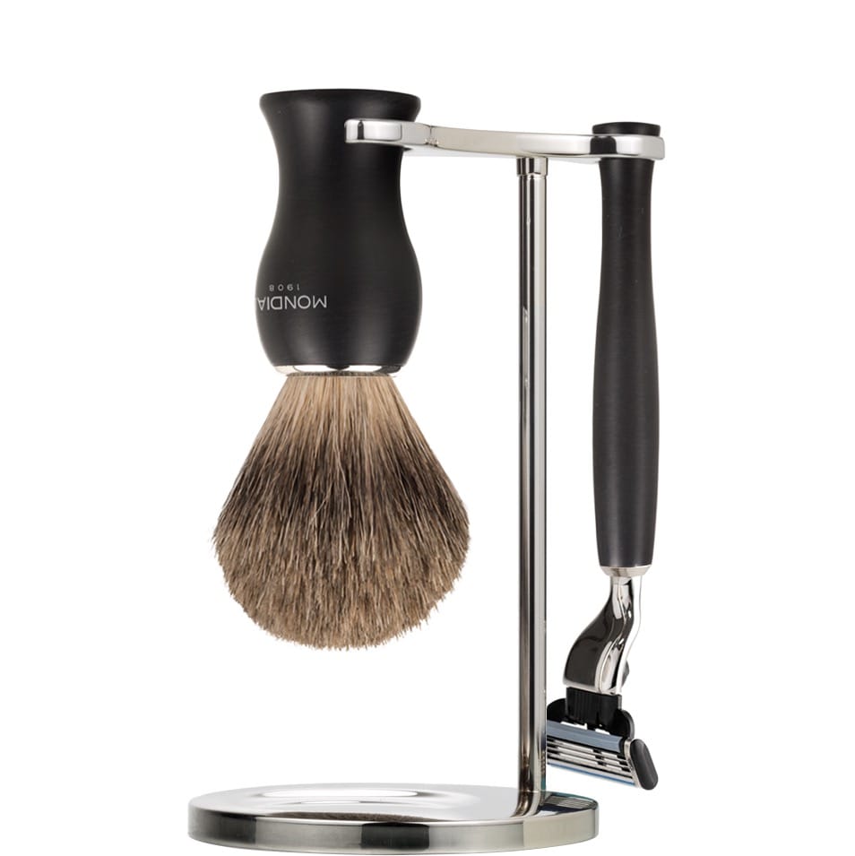 Scheerset Panther Mach3 - Fijndashaar - Mat-Zwart