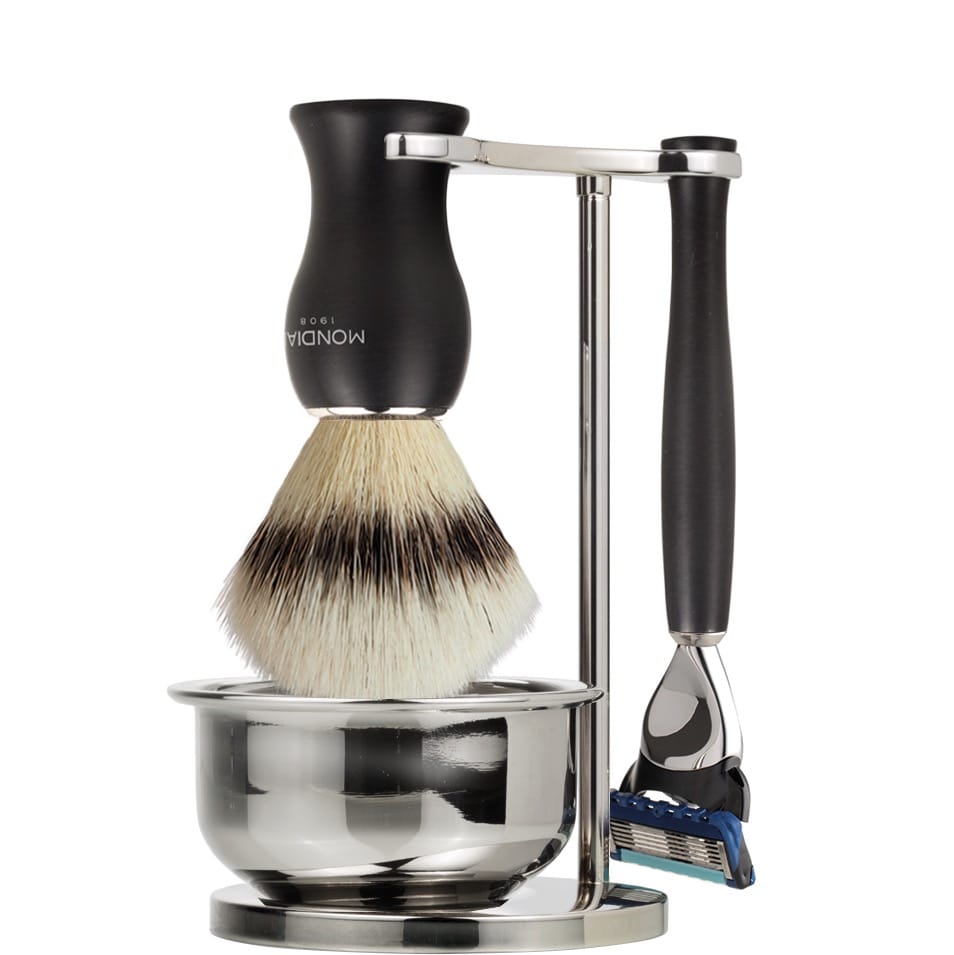 Scheerset & Bowl Panther Fusion - Silvertip Fibre - Mat-Zwart