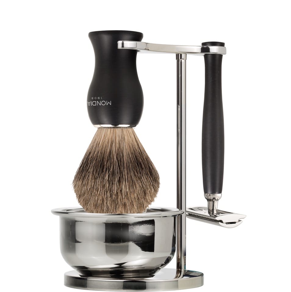 Scheerset & Bowl Panther Safety Razor - Fijndashaar - Mat-Zwart