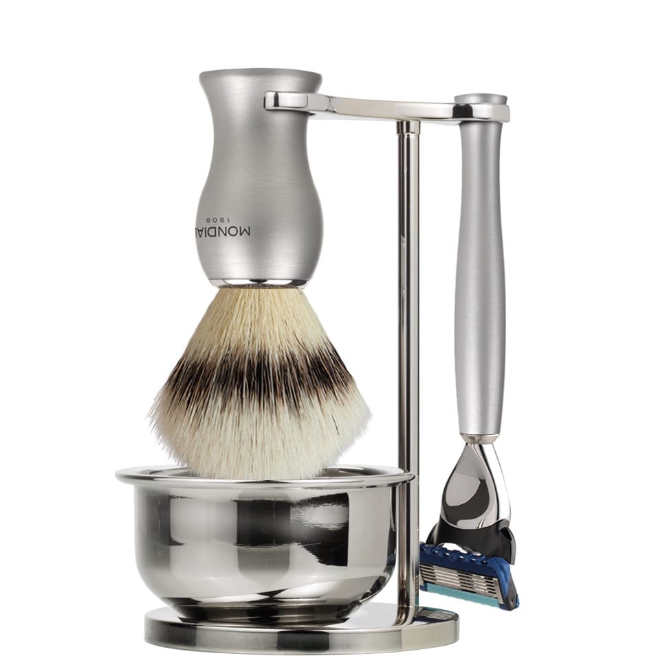 Scheerset & Bowl Titan Fusion - Silvertip Fibre - Satin