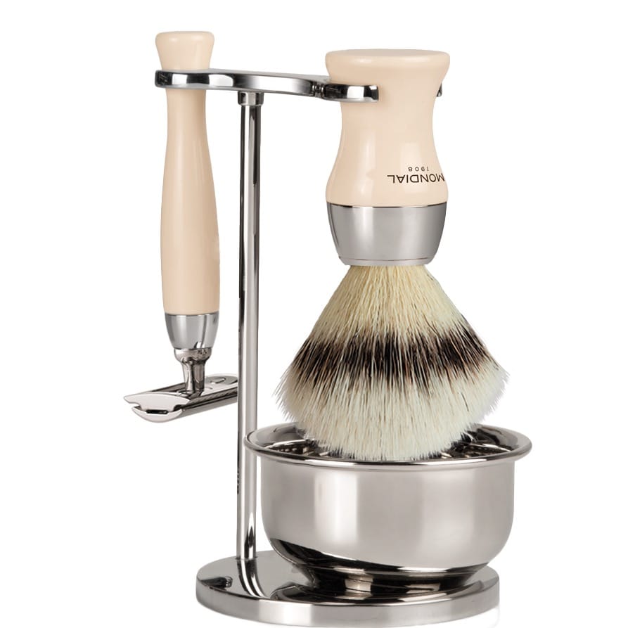 Scheerset & Bowl Heritage Safety Razor - Silvertip Fibre - Ivoor