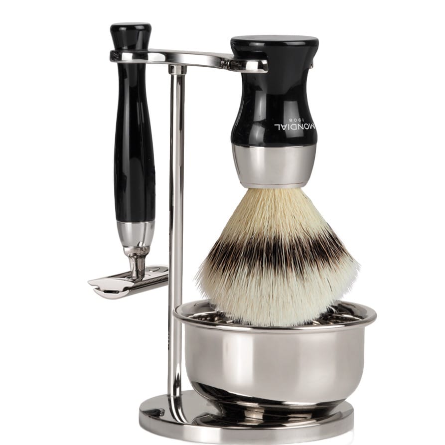 Scheerset & Bowl Heritage Safety Razor - Silvertip Fibre - Zwart