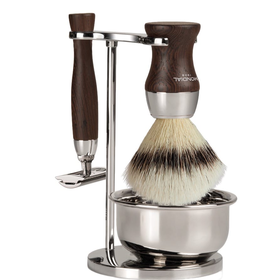 Scheerset & Bowl Heritage Safety Razor - Silvertip Fibre - Wengé