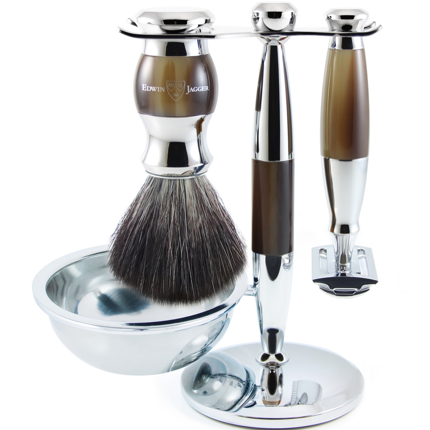 Safety Razor Scheerset 4-delig - Hoornbruin - Diffusion 36