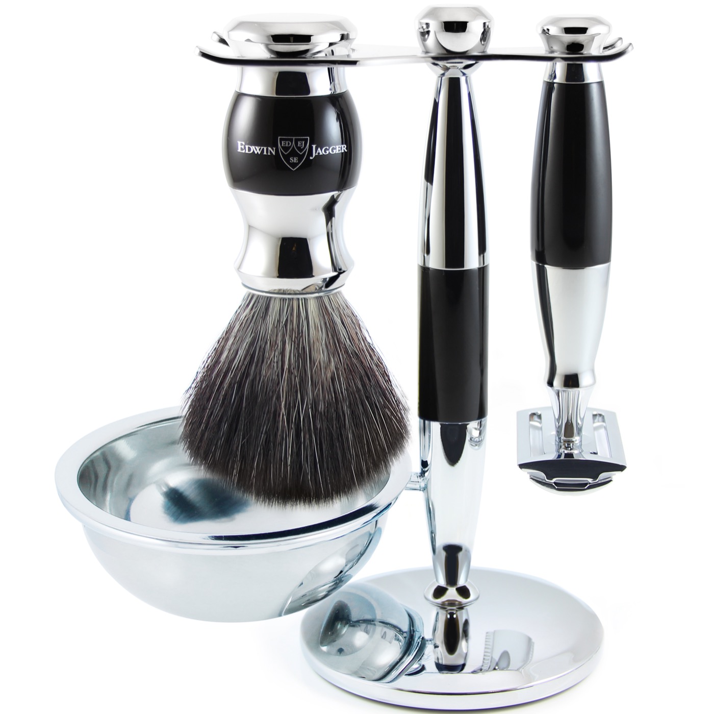 Scheerset 4dl. Diffusion 36 - Safety Razor - Fibre - zwart