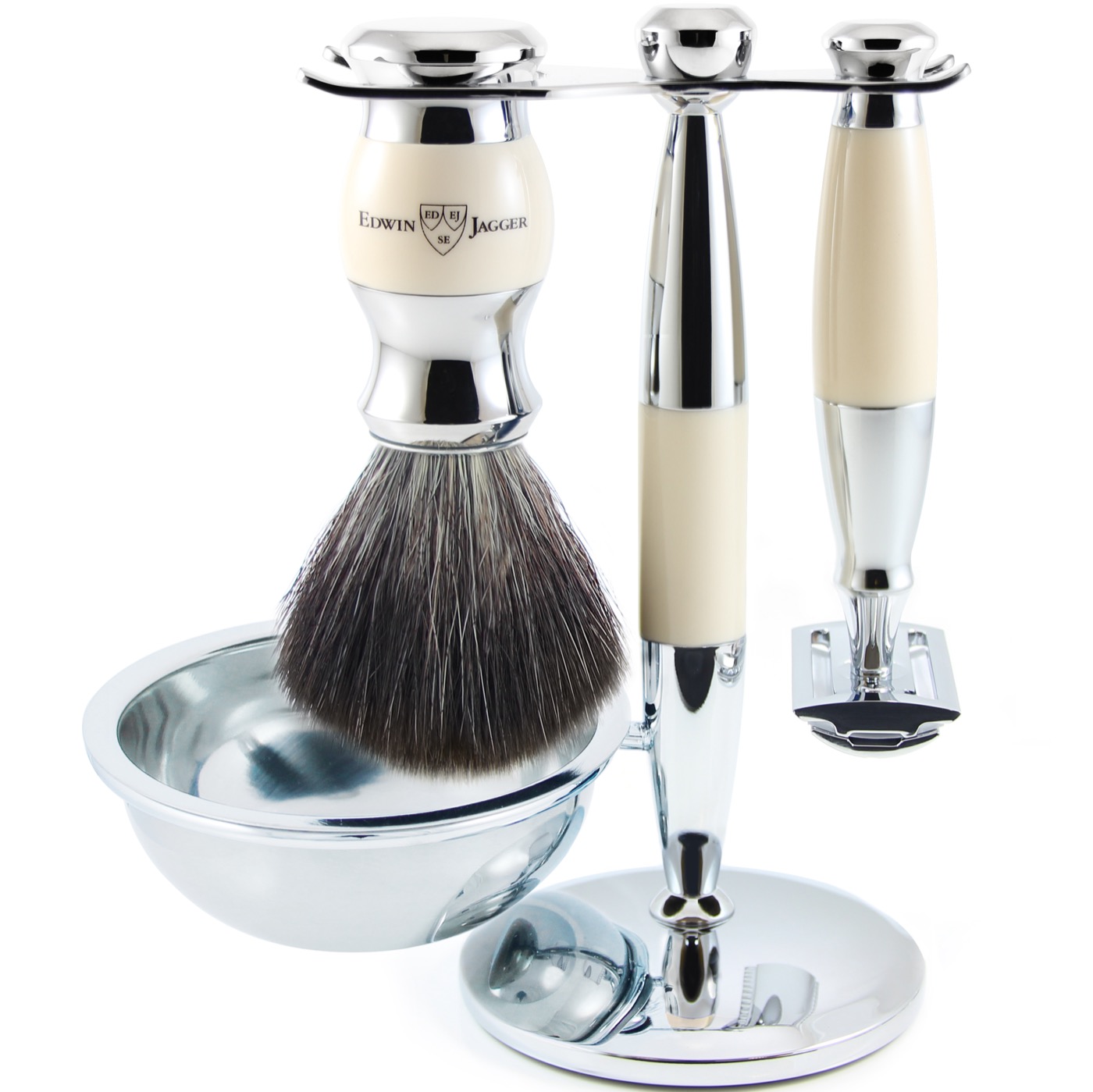 Scheerset 4dl. Diffusion 36 - Safety Razor - Fibre - ivoor