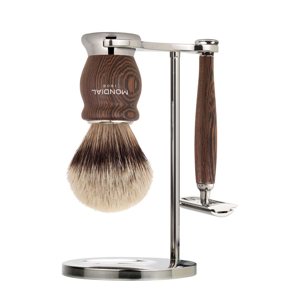 Scheerset Hero Safety Razor - Silvertip Dassenhaar - Wengé