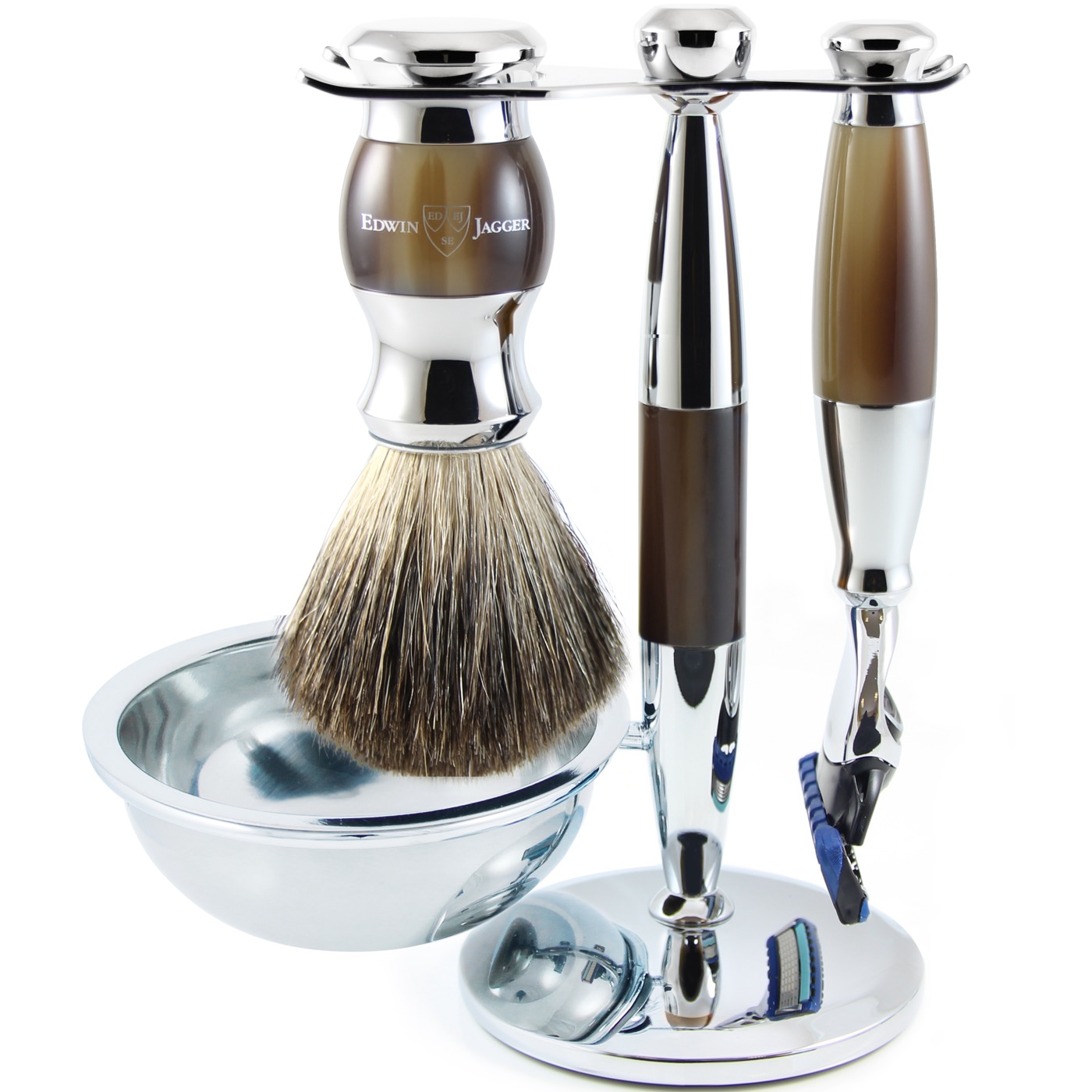 Scheerset met bowl Diffusion 36 - Fusion - dashaar - hoornbruin
