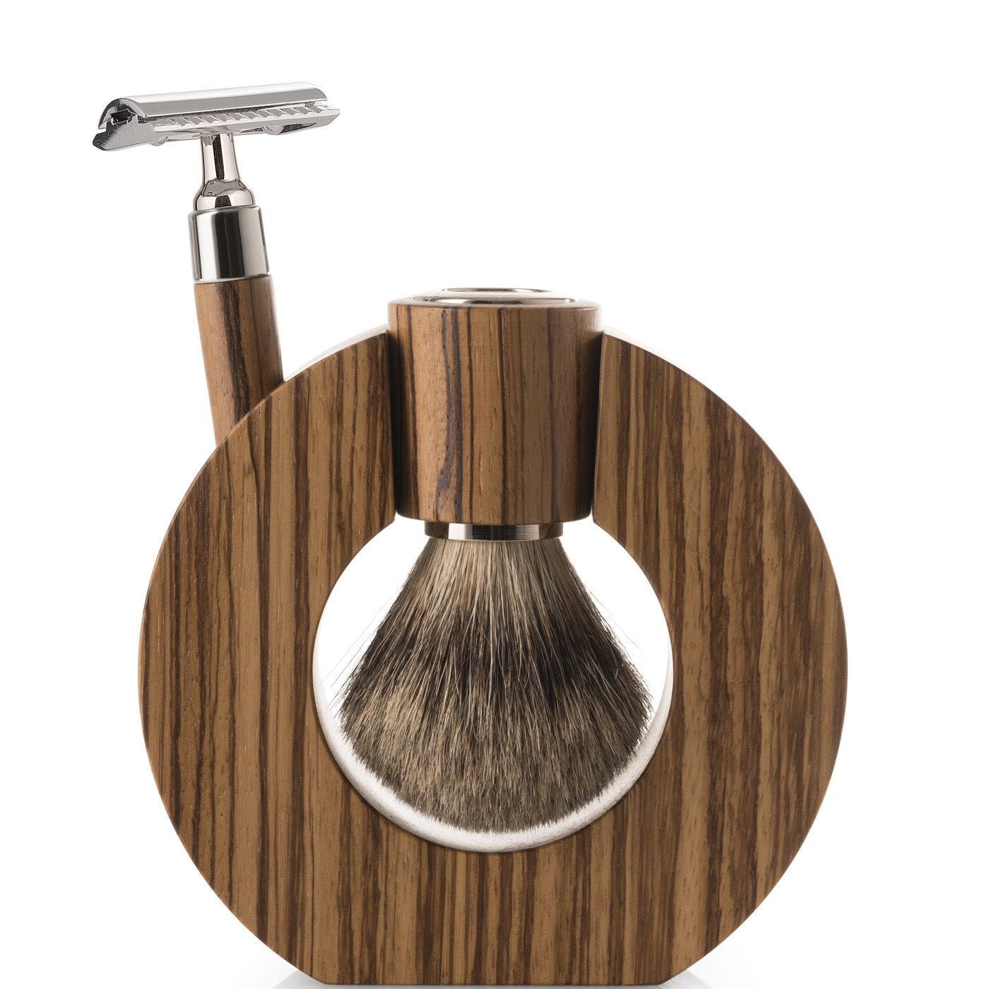 Sphaera Scheerset Safety Razor - Silvertip Dashaar - Zebrano 