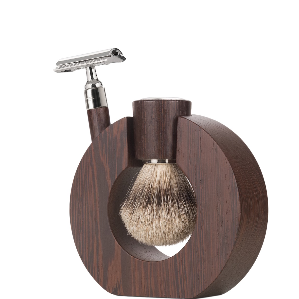 Sphaera Scheerset Safety Razor - Silvertip Dashaar- Wengé