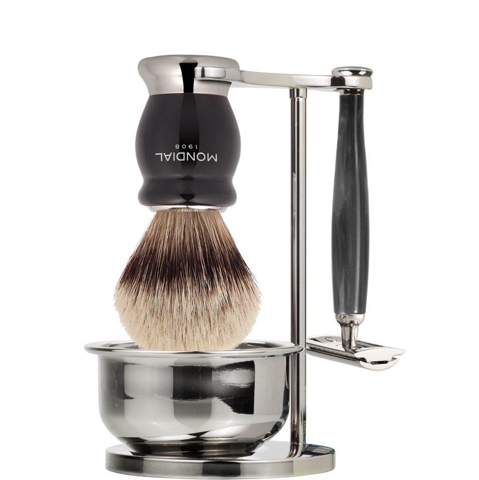 Scheerset & Bowl Moxon Safety Razor - Silvertip Dassenhaar - Black Pearl