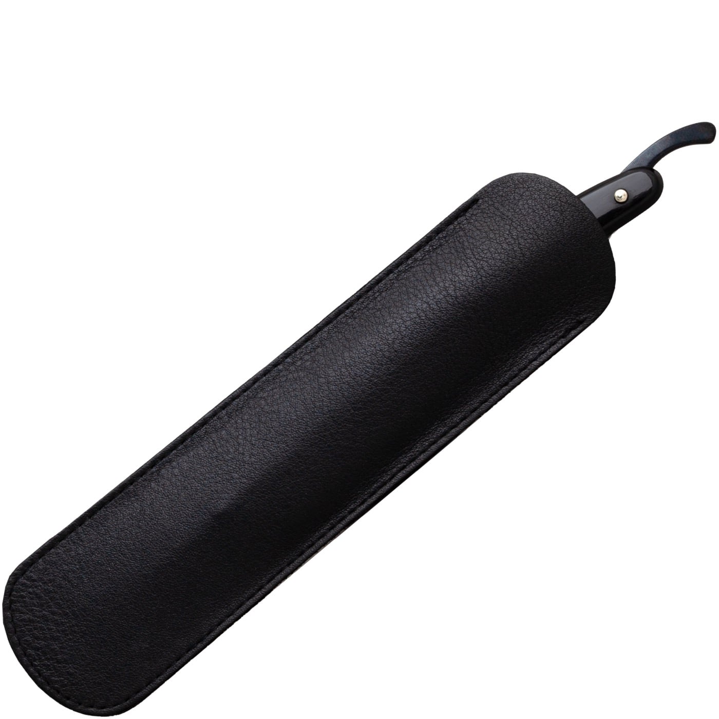 Scheeretui open scheermes - zwart rundleder