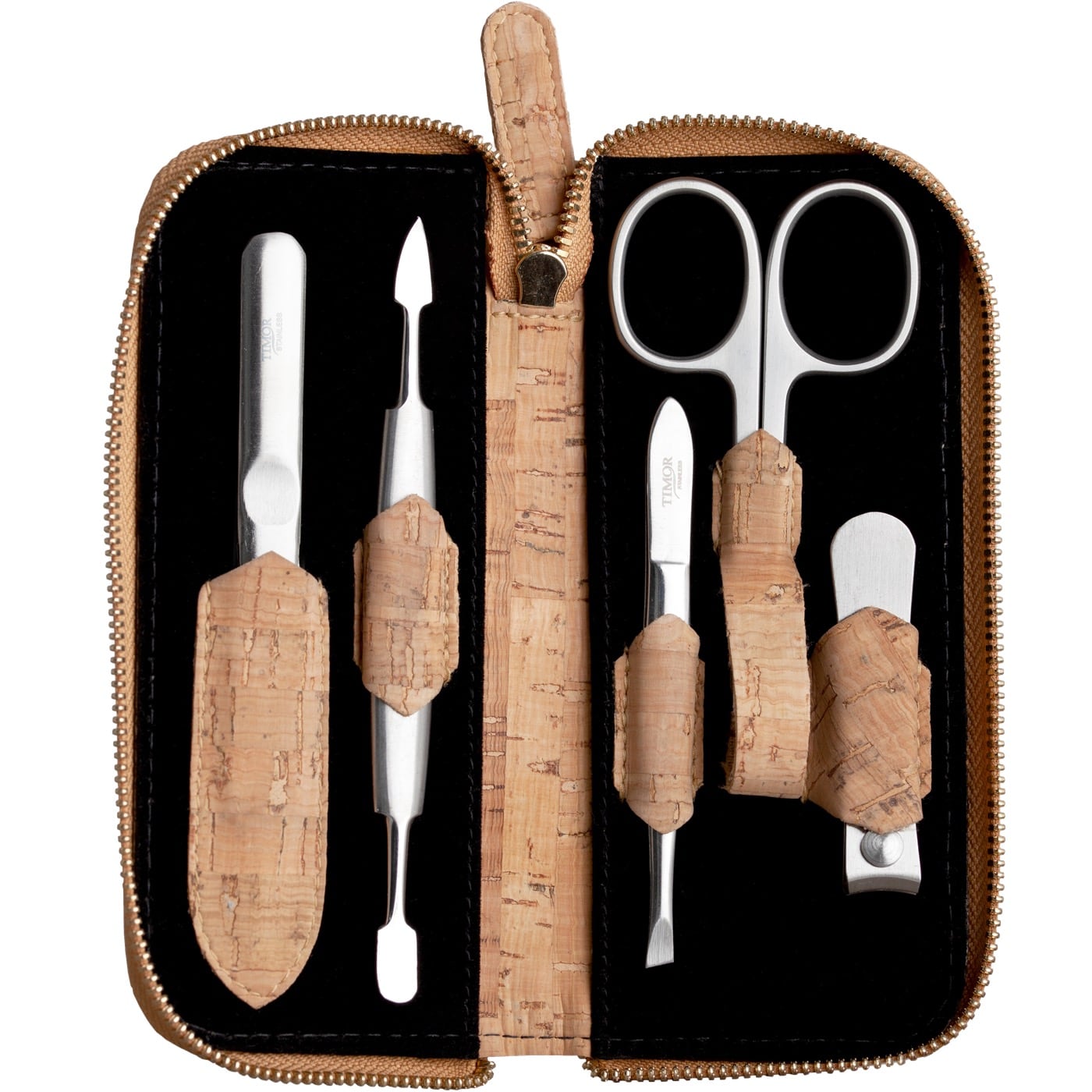 Manicureset 5-delig - veganistisch kurkleder