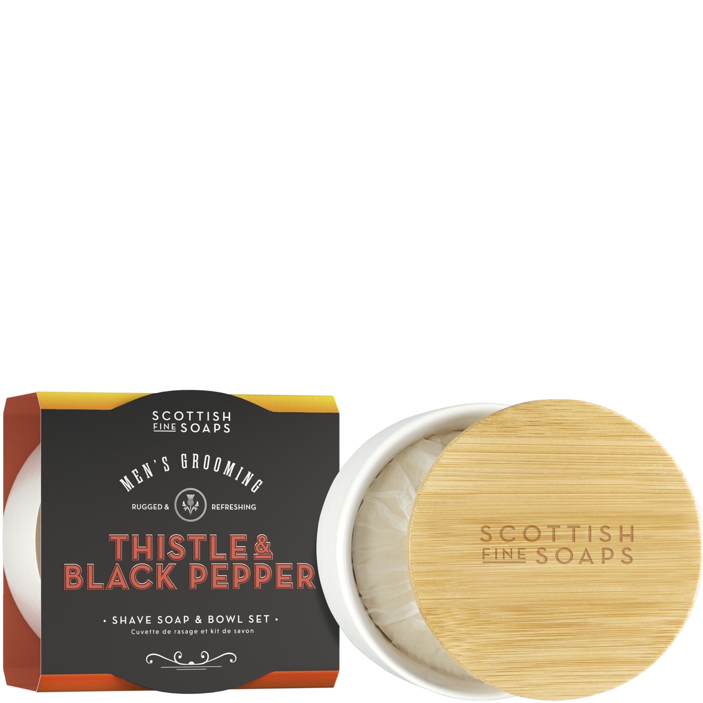 Scheerzeep in bowl Thistle en Black Pepper