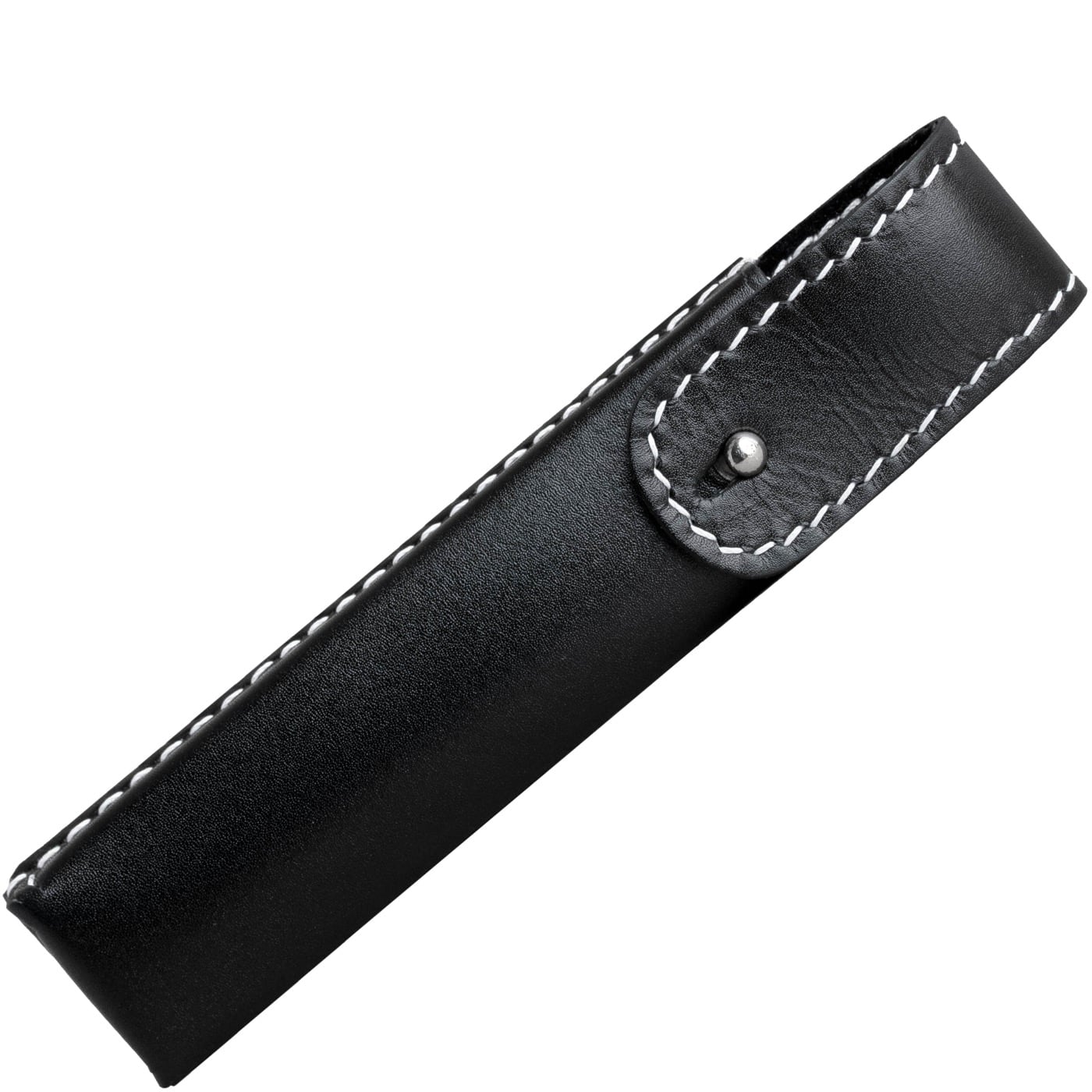 Scheeretui open scheermes - zwart rundleder