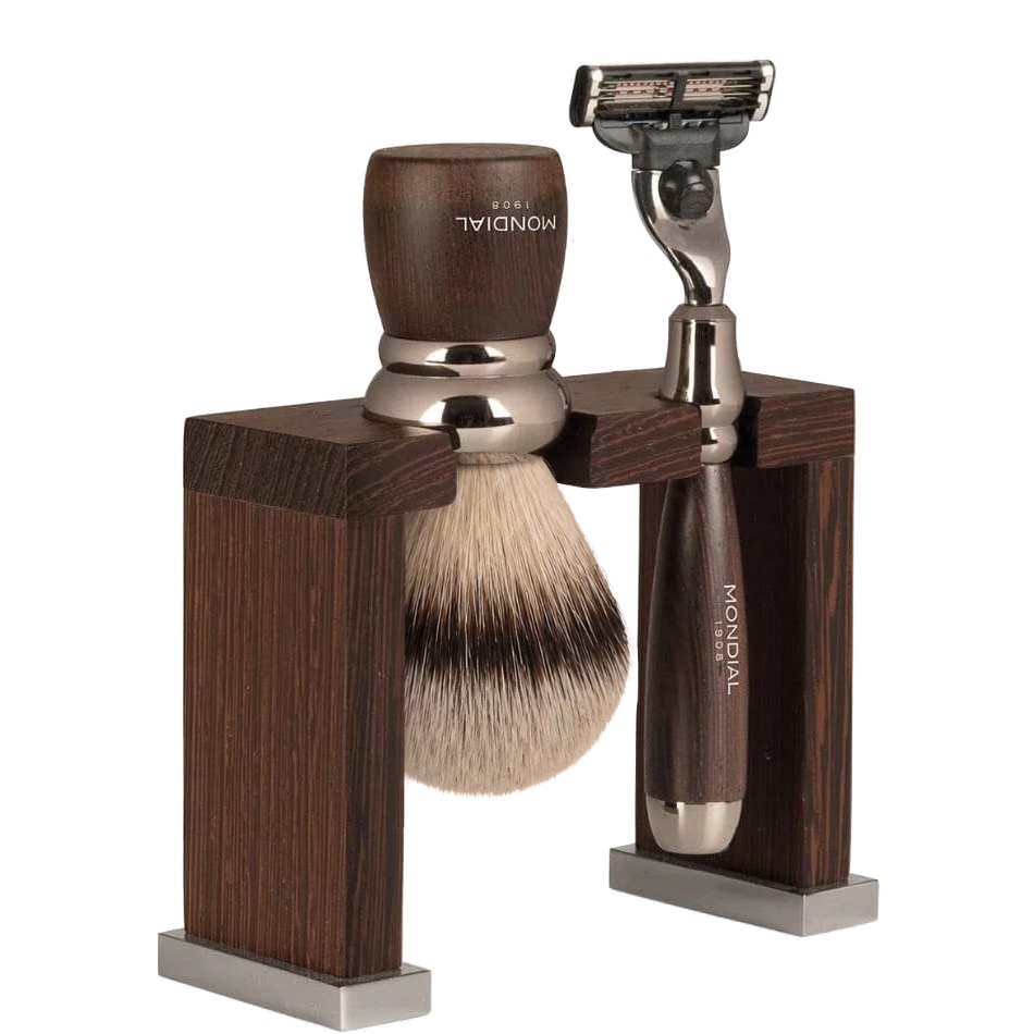 Prestige Scheerset Mach3 - Silvertip Dashaar - Wengé