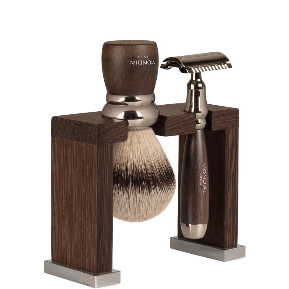Prestige Scheerset Safety Razor - Silvertip Dashaar - Wengé